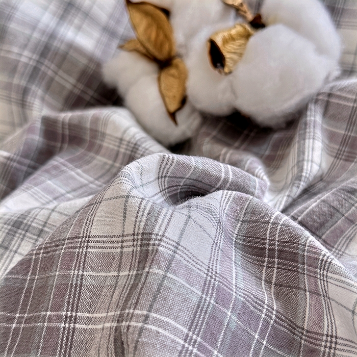 91家纺网 家纺一手货源 找家纺 家贝爱 2026新款全棉纯棉水洗色织被套单件被套单品单被套 雾莲格