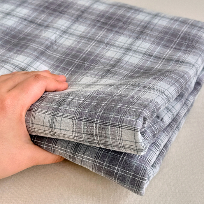 91家纺网 家纺一手货源 找家纺 家贝爱 2026新款全棉纯棉水洗色织被套单件被套单品单被套 雾莲格