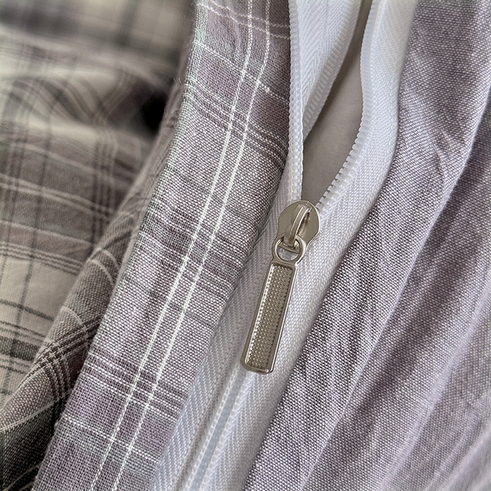 91家纺网 家纺一手货源 找家纺 家贝爱 2026新款全棉纯棉水洗色织被套单件被套单品单被套 雾莲格