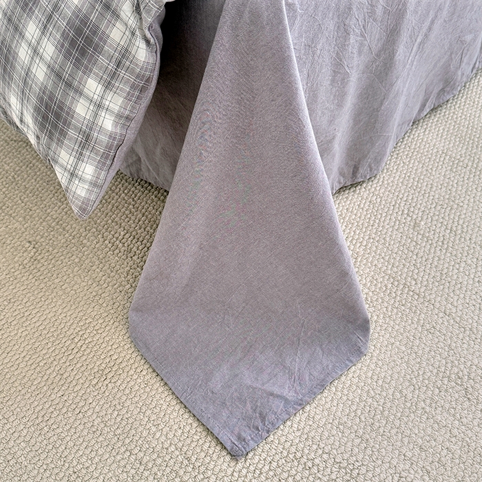 91家纺网 家纺一手货源 找家纺 家贝爱 2026新款全棉纯棉水洗色织被套单件被套单品单被套 雾莲格