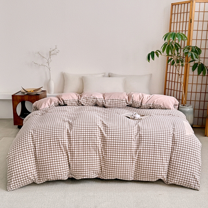 家贝爱 2026新款全棉纯棉水洗色织被套单件被套单品单被套 小咖格