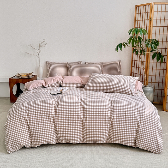 91家纺网 家纺一手货源 找家纺 家贝爱 2026新款全棉纯棉水洗色织被套单件被套单品单被套 小咖格