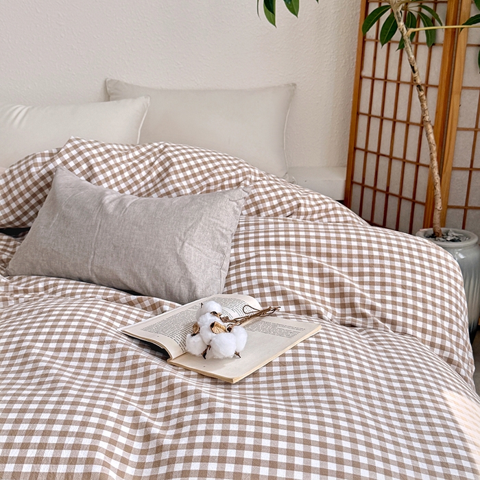 91家纺网 家纺一手货源 找家纺 家贝爱 2026新款全棉纯棉水洗色织被套单件被套单品单被套 小咖格