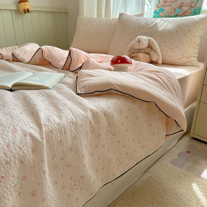 91家纺网 家纺一手货源 找家纺 几禾 2026新款泡芙纱单夏被夏凉被空调被-凉糖系列（凉而不冰的触感，清凉与柔软兼得） 凉糖-春日甜桃心 粉