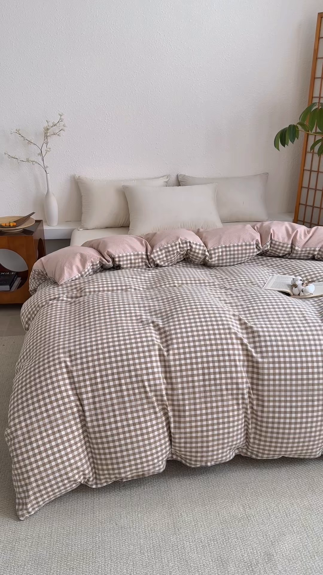 91家纺网 家纺一手货源 找家纺 家贝爱 2026新款全棉纯棉水洗色织被套单件被套单品单被套 小咖格