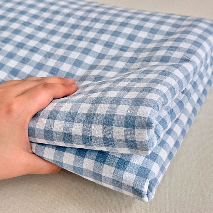 91家纺网 家纺一手货源 找家纺 家贝爱 2026新款全棉纯棉水洗色织被套单件被套单品单被套 小蓝格