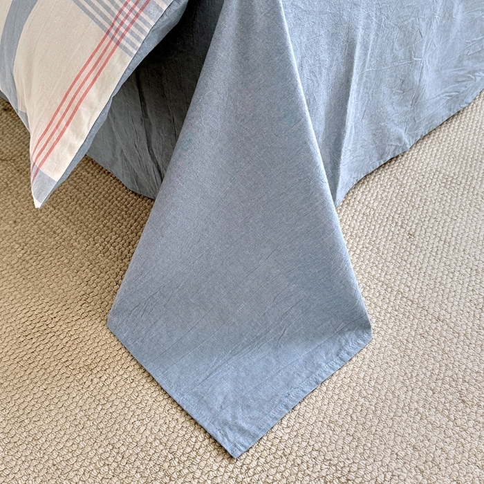 91家纺网 家纺一手货源 找家纺 家贝爱 2026新款全棉纯棉水洗色织被套单件被套单品单被套 雅尚蓝