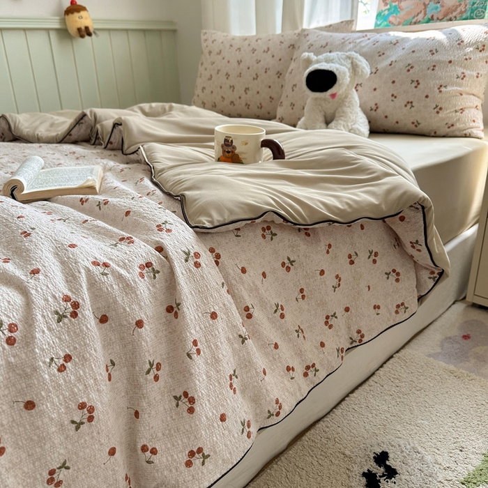 91家纺网 家纺一手货源 找家纺 几禾 2026新款泡芙纱单夏被夏凉被空调被-凉糖系列（凉而不冰的触感，清凉与柔软兼得） 凉糖-酒渍樱桃