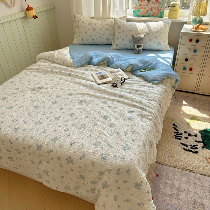 91家纺网 家纺一手货源 找家纺 几禾 2026新款泡芙纱单夏被夏凉被空调被-凉糖系列（凉而不冰的触感，清凉与柔软兼得） 凉糖-蓝雪草