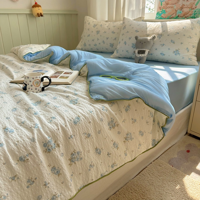 91家纺网 家纺一手货源 找家纺 几禾 2026新款泡芙纱单夏被夏凉被空调被-凉糖系列（凉而不冰的触感，清凉与柔软兼得） 凉糖-蓝雪草