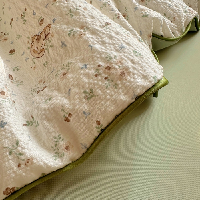 91家纺网 家纺一手货源 找家纺 几禾 2026新款泡芙纱单夏被夏凉被空调被-凉糖系列（凉而不冰的触感，清凉与柔软兼得） 凉糖-木马小花团