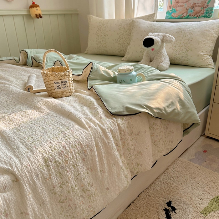 91家纺网 家纺一手货源 找家纺 几禾 2026新款泡芙纱单夏被夏凉被空调被-凉糖系列（凉而不冰的触感，清凉与柔软兼得） 凉糖-浅夏花信