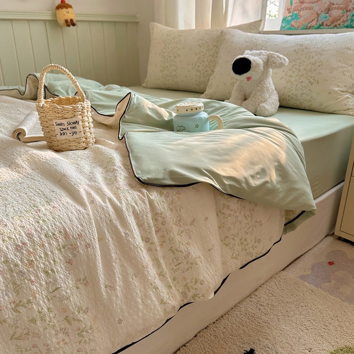 91家纺网 家纺一手货源 找家纺 几禾 2026新款泡芙纱单夏被夏凉被空调被-凉糖系列（凉而不冰的触感，清凉与柔软兼得） 凉糖-浅夏花信