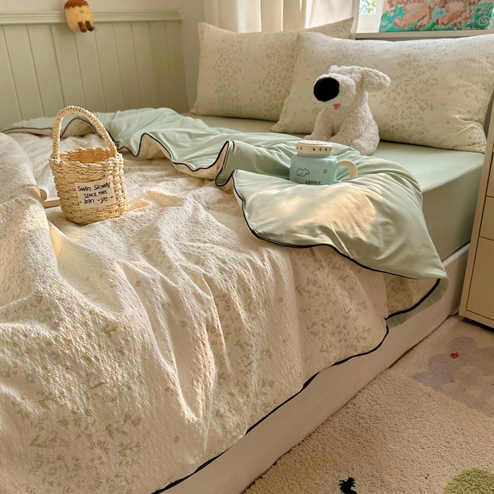 91家纺网 家纺一手货源 找家纺 几禾 2026新款泡芙纱单夏被夏凉被空调被-凉糖系列（凉而不冰的触感，清凉与柔软兼得） 凉糖-浅夏花信