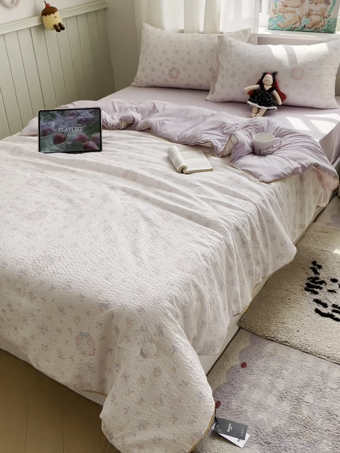 91家纺网 家纺一手货源 找家纺 几禾 2026新款泡芙纱单夏被夏凉被空调被-凉糖系列（凉而不冰的触感，清凉与柔软兼得） 凉糖-碎花藏甜