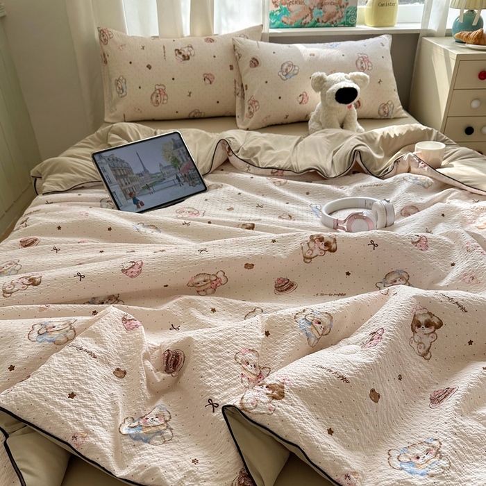 91家纺网 家纺一手货源 找家纺 几禾 2026新款泡芙纱单夏被夏凉被空调被-凉糖系列（凉而不冰的触感，清凉与柔软兼得） 凉糖-甜品萌宠