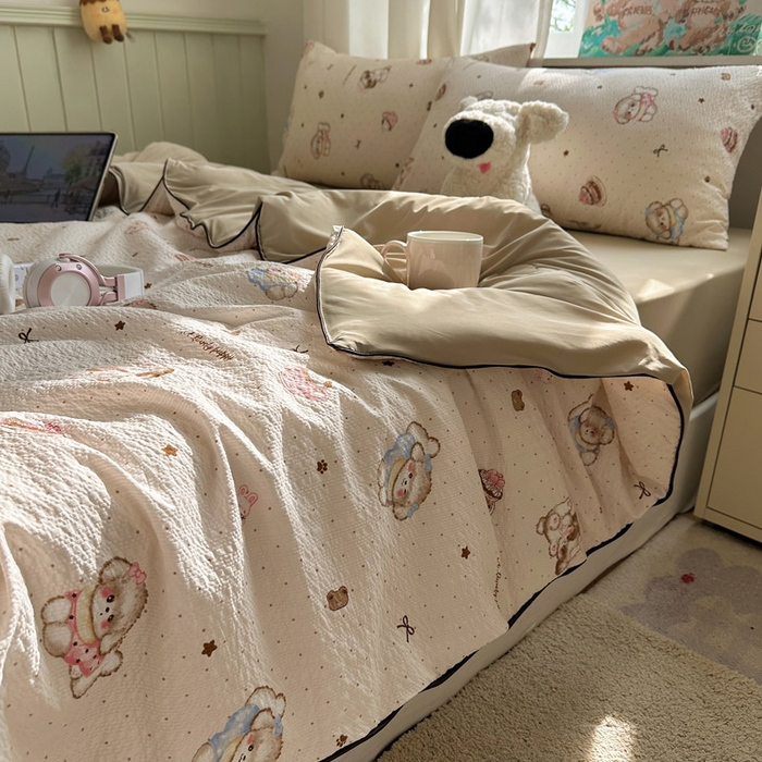 91家纺网 家纺一手货源 找家纺 几禾 2026新款泡芙纱单夏被夏凉被空调被-凉糖系列（凉而不冰的触感，清凉与柔软兼得） 凉糖-甜品萌宠