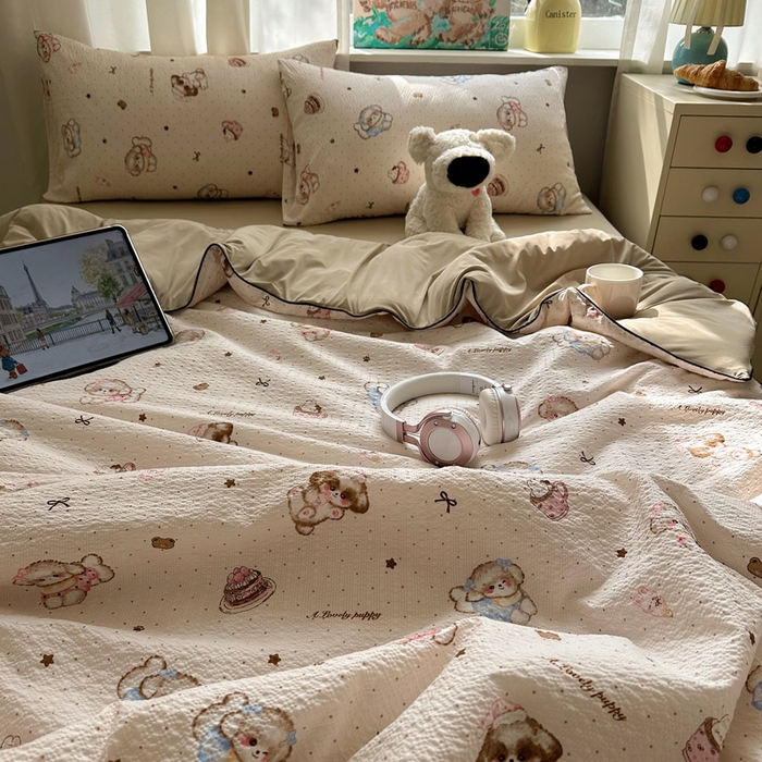 91家纺网 家纺一手货源 找家纺 几禾 2026新款泡芙纱单夏被夏凉被空调被-凉糖系列（凉而不冰的触感，清凉与柔软兼得） 凉糖-甜品萌宠