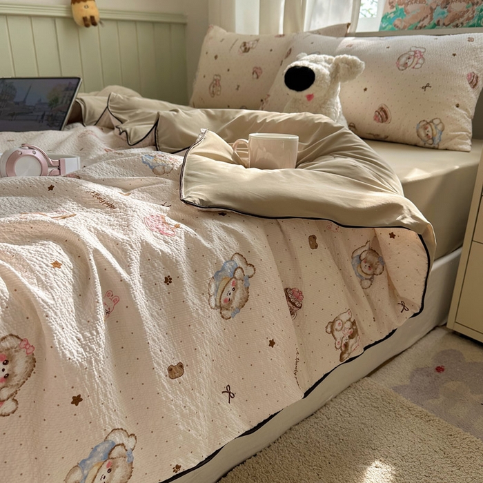 91家纺网 家纺一手货源 找家纺 几禾 2026新款泡芙纱单夏被夏凉被空调被-凉糖系列（凉而不冰的触感，清凉与柔软兼得） 凉糖-甜品萌宠