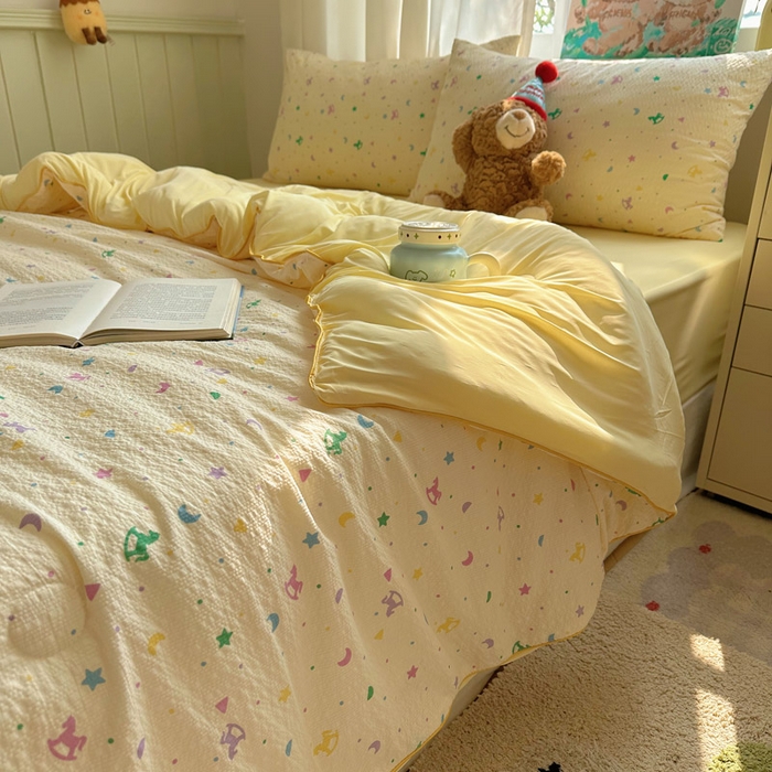 91家纺网 家纺一手货源 找家纺 几禾 2026新款泡芙纱单夏被夏凉被空调被-凉糖系列（凉而不冰的触感，清凉与柔软兼得） 凉糖-摇摇木马