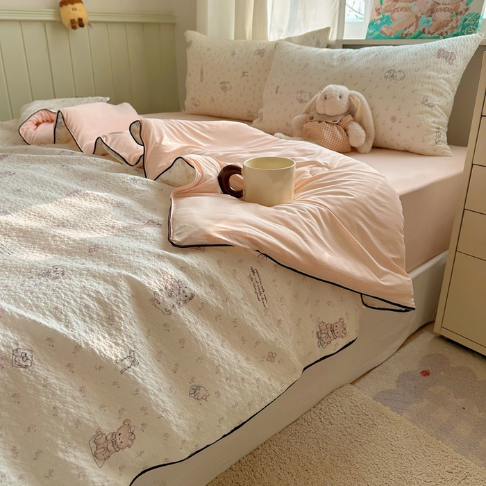 91家纺网 家纺一手货源 找家纺 几禾 2026新款泡芙纱单夏被夏凉被空调被-凉糖系列（凉而不冰的触感，清凉与柔软兼得） 凉糖-悦悦小兔