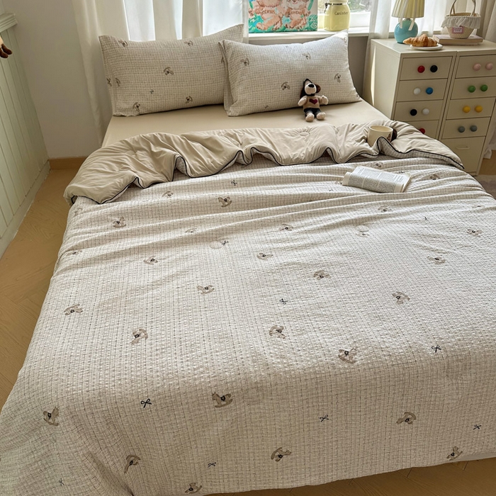 91家纺网 家纺一手货源 找家纺 几禾 2026新款泡芙纱单夏被夏凉被空调被-凉糖系列（凉而不冰的触感，清凉与柔软兼得） 凉糖-织纹木马迹