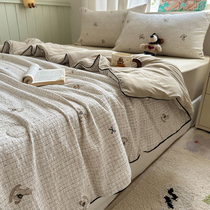 91家纺网 家纺一手货源 找家纺 几禾 2026新款泡芙纱单夏被夏凉被空调被-凉糖系列（凉而不冰的触感，清凉与柔软兼得） 凉糖-织纹木马迹