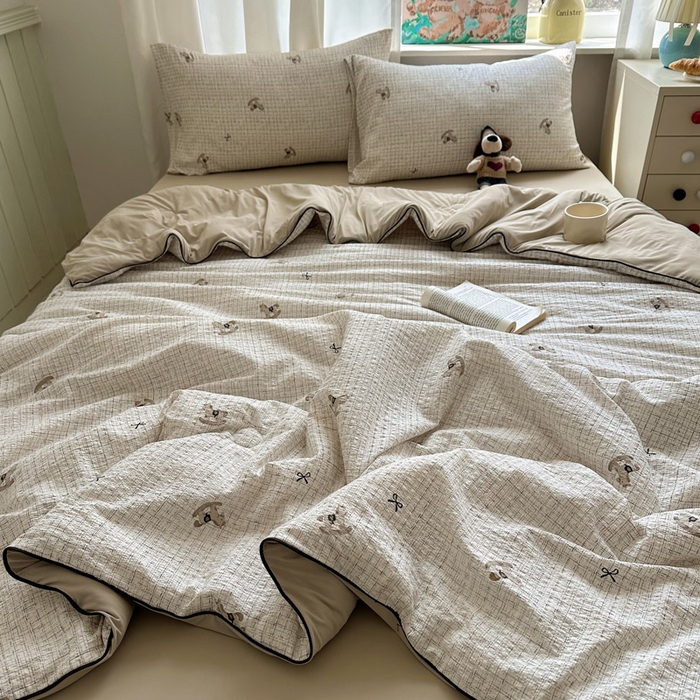 91家纺网 家纺一手货源 找家纺 几禾 2026新款泡芙纱单夏被夏凉被空调被-凉糖系列（凉而不冰的触感，清凉与柔软兼得） 凉糖-织纹木马迹