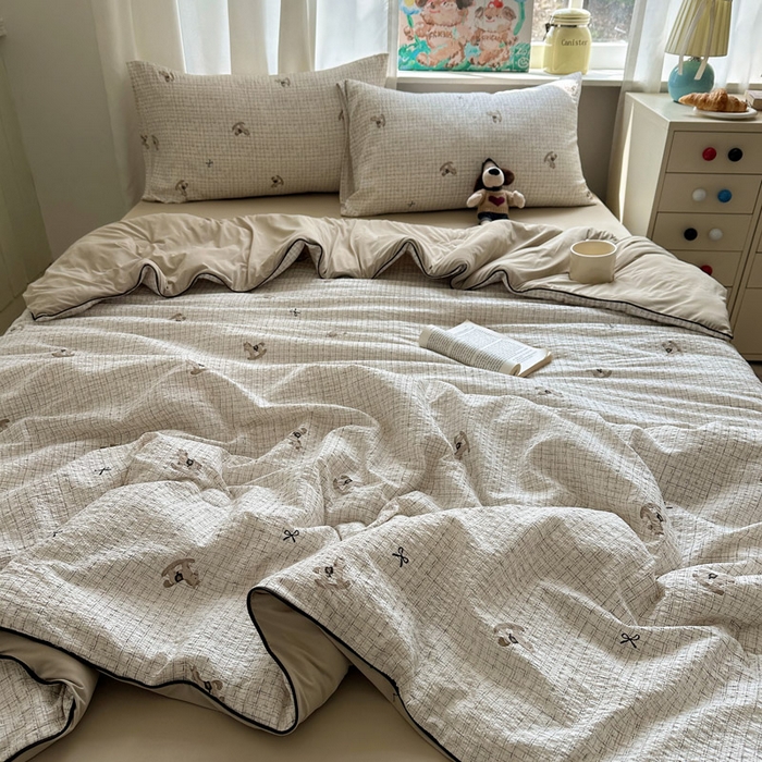 91家纺网 家纺一手货源 找家纺 几禾 2026新款泡芙纱单夏被夏凉被空调被-凉糖系列（凉而不冰的触感，清凉与柔软兼得） 凉糖-织纹木马迹