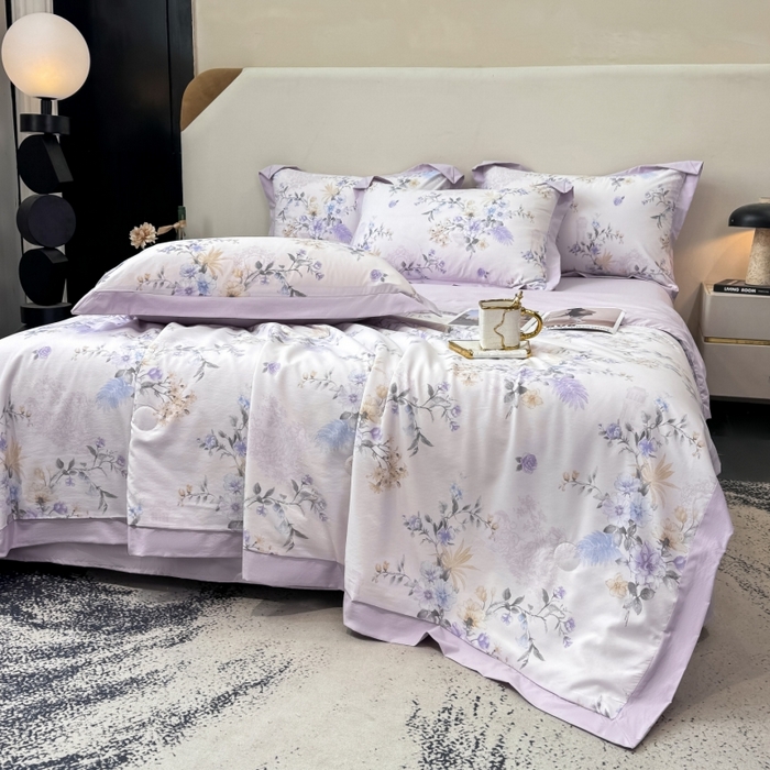 91家纺网 家纺一手货源 找家纺 新款凉感天丝棉夏被夏凉被空调被夏被四件套系列 华尔兹