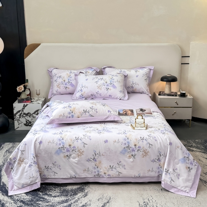 91家纺网 家纺一手货源 找家纺 新款凉感天丝棉夏被夏凉被空调被夏被四件套系列 华尔兹