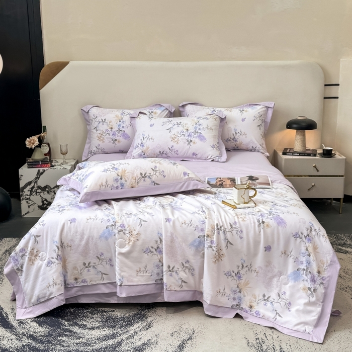 91家纺网 家纺一手货源 找家纺 新款凉感天丝棉夏被夏凉被空调被夏被四件套系列 华尔兹