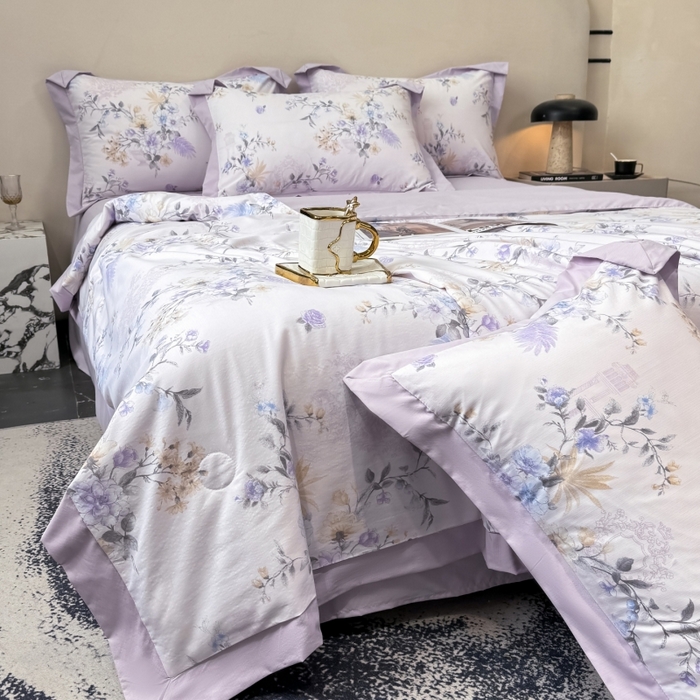 91家纺网 家纺一手货源 找家纺 新款凉感天丝棉夏被夏凉被空调被夏被四件套系列 华尔兹