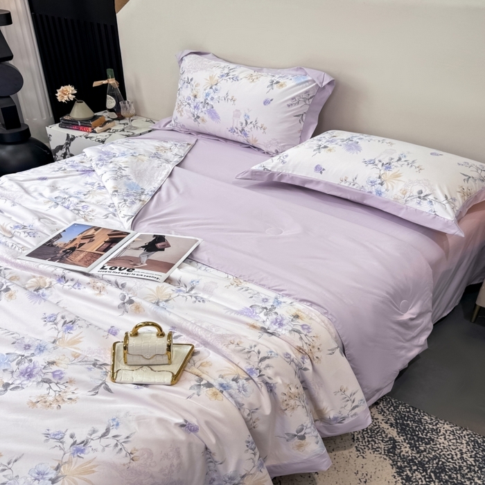 91家纺网 家纺一手货源 找家纺 新款凉感天丝棉夏被夏凉被空调被夏被四件套系列 华尔兹