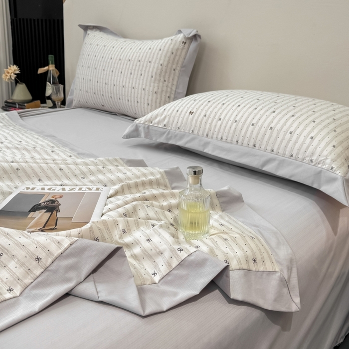 91家纺网 家纺一手货源 找家纺 新款凉感天丝棉夏被夏凉被空调被夏被四件套系列 灰点点