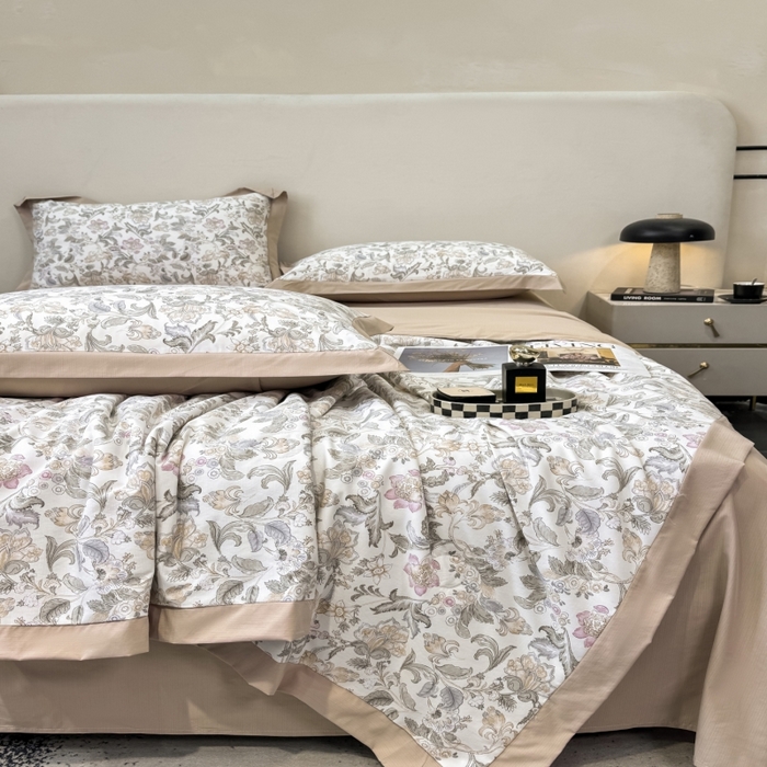 91家纺网 家纺一手货源 找家纺 新款凉感天丝棉夏被夏凉被空调被夏被四件套系列 凯西亚