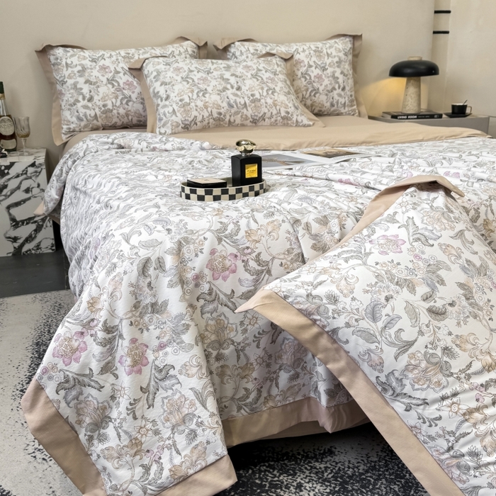 91家纺网 家纺一手货源 找家纺 新款凉感天丝棉夏被夏凉被空调被夏被四件套系列 凯西亚