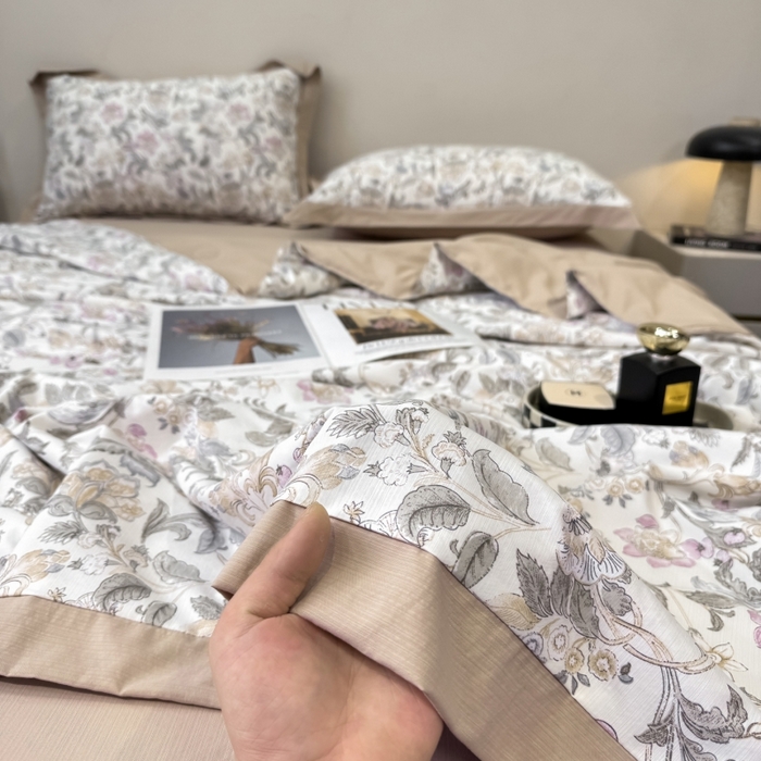 91家纺网 家纺一手货源 找家纺 新款凉感天丝棉夏被夏凉被空调被夏被四件套系列 凯西亚