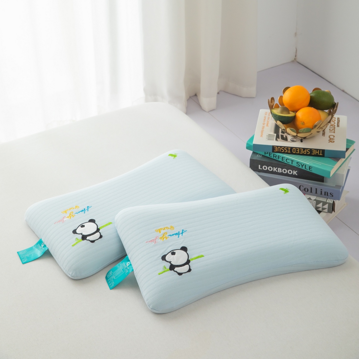 91家纺网 家纺一手货源 找家纺 九州枕芯 2026新款针织棉儿童记忆枕枕头枕芯 蓝色