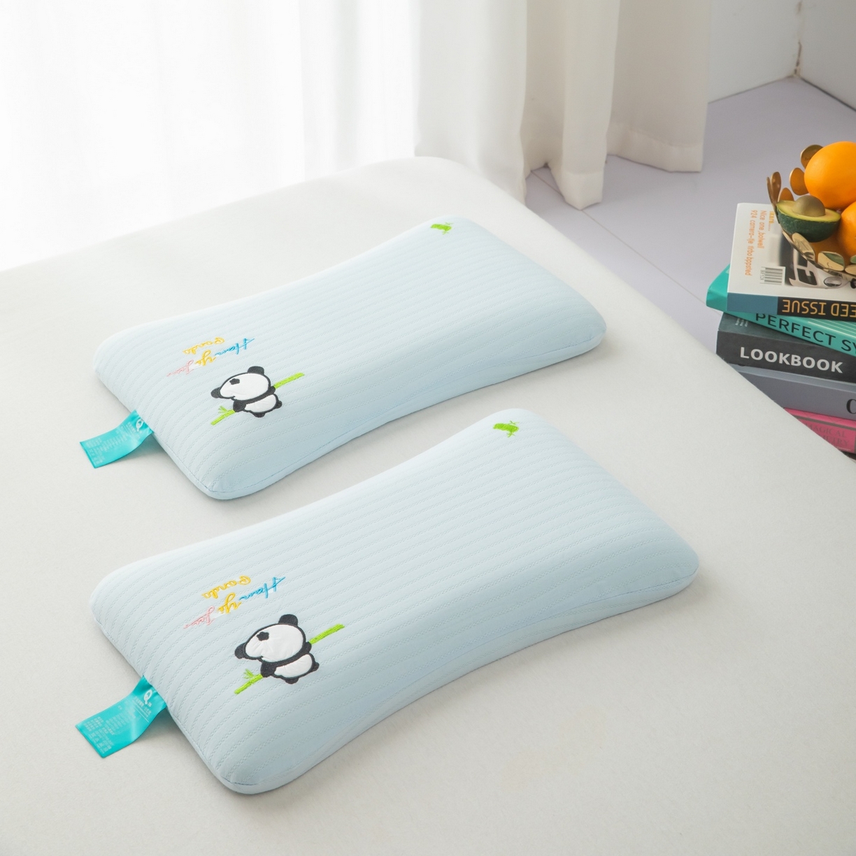 91家纺网 家纺一手货源 找家纺 九州枕芯 2026新款针织棉儿童记忆枕枕头枕芯 蓝色