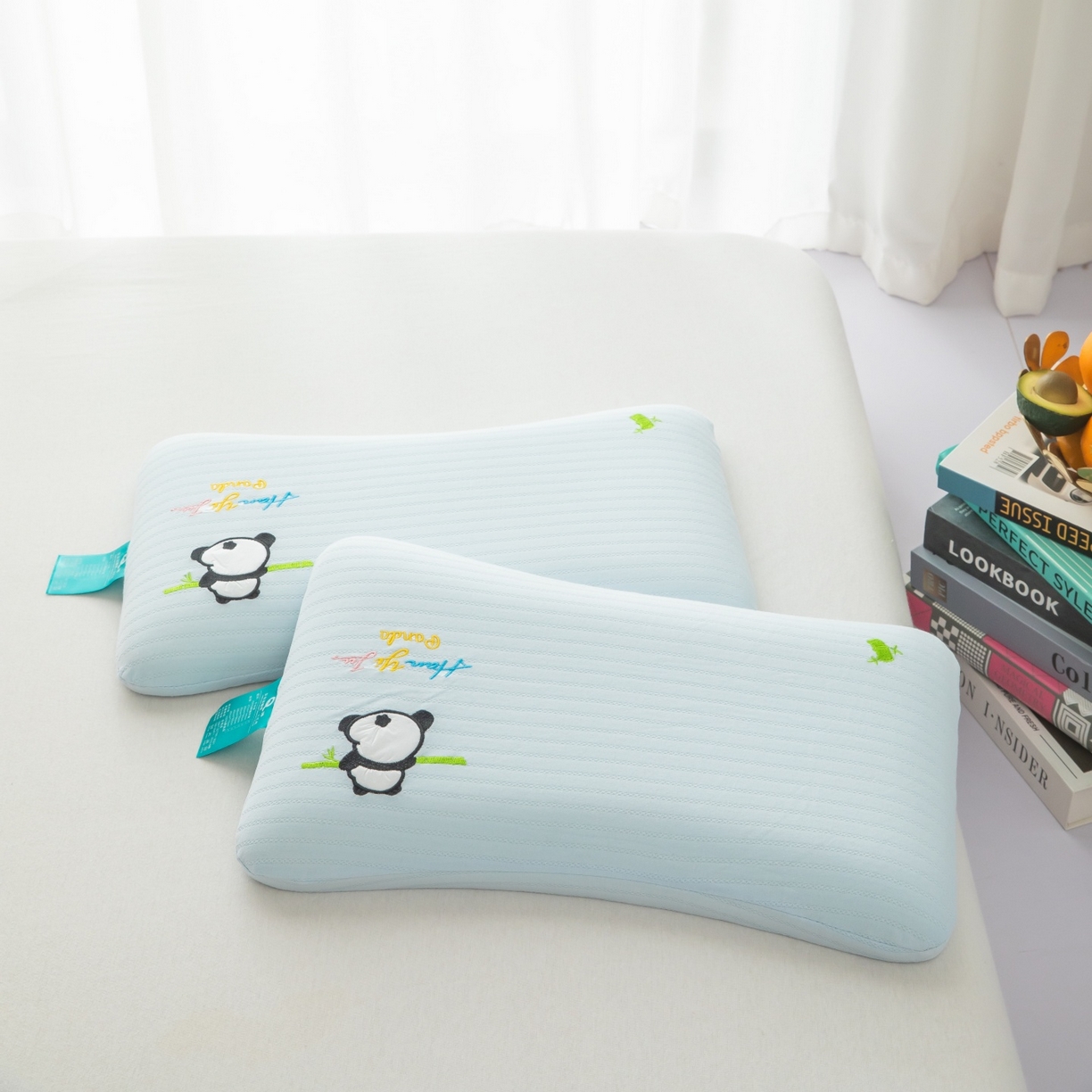 九州枕芯 2026新款针织棉儿童记忆枕枕头枕芯 蓝色