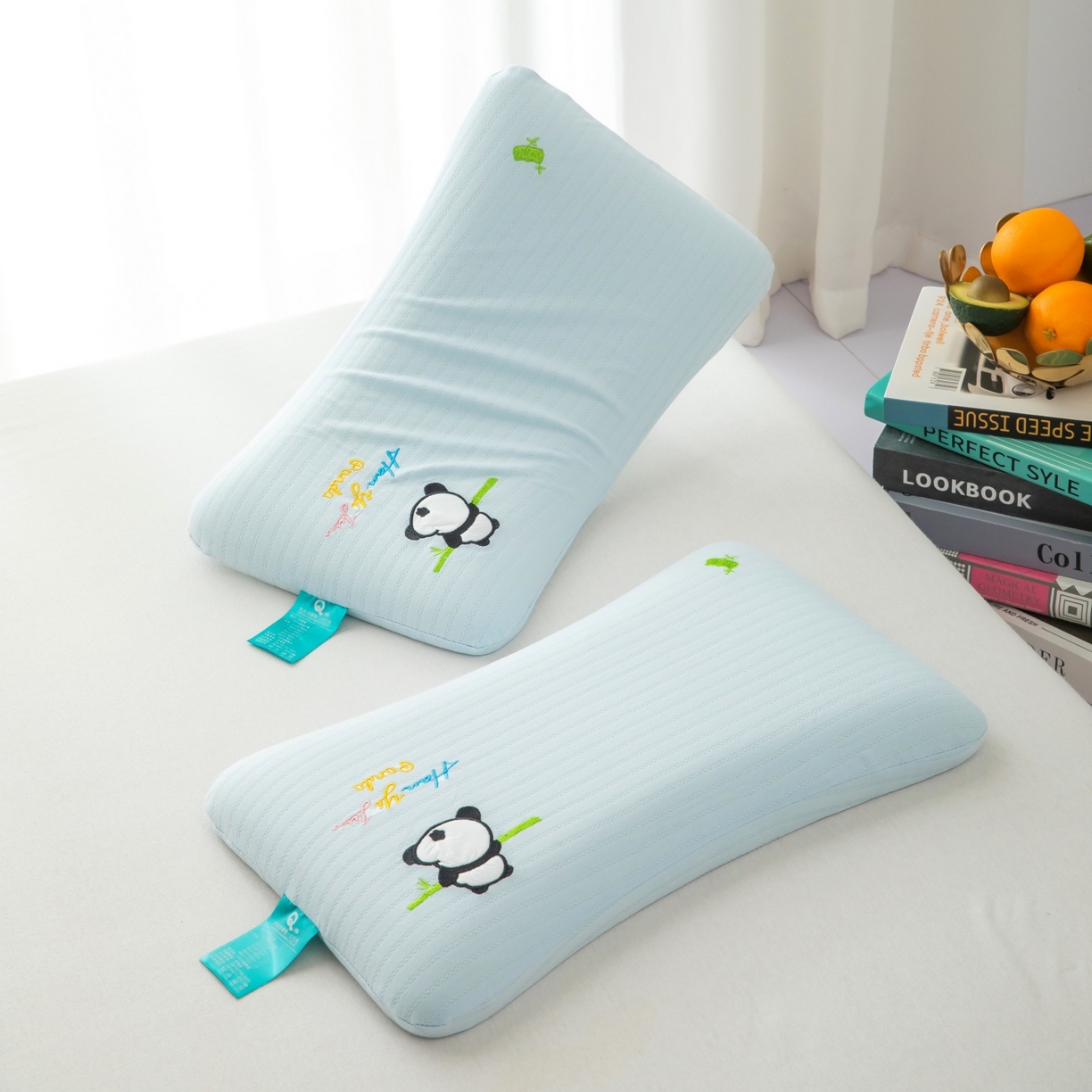 91家纺网 家纺一手货源 找家纺 九州枕芯 2026新款针织棉儿童记忆枕枕头枕芯 蓝色