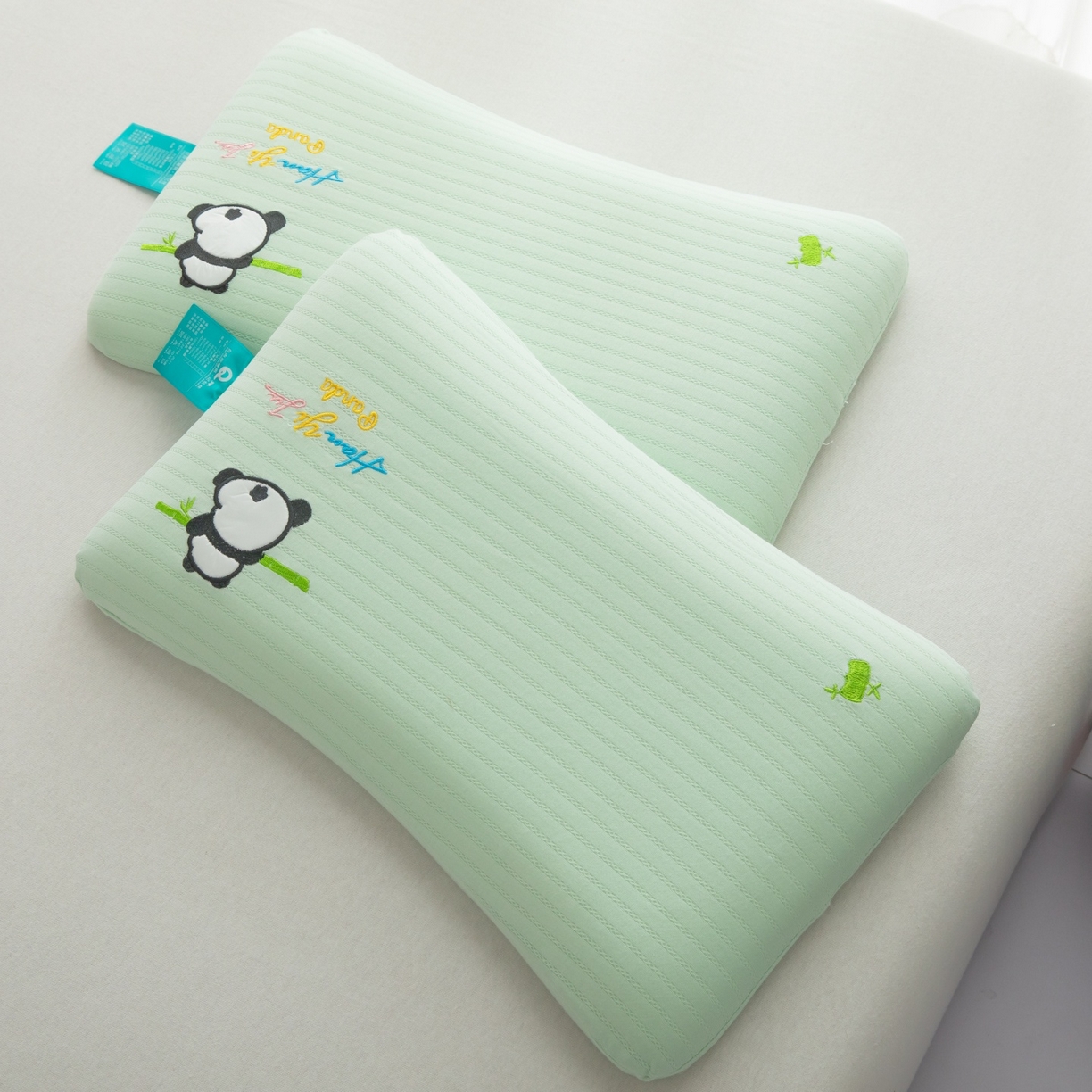 91家纺网 家纺一手货源 找家纺 九州枕芯 2026新款针织棉儿童记忆枕枕头枕芯 绿色