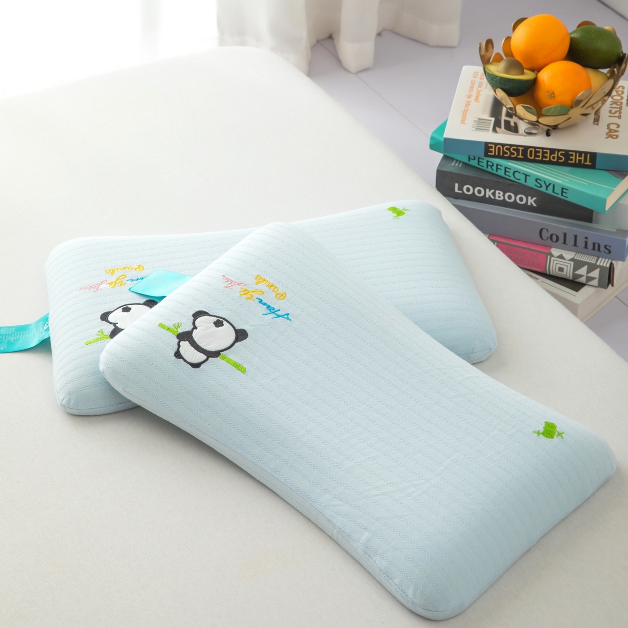 91家纺网 家纺一手货源 找家纺 九州枕芯 2026新款针织棉儿童记忆枕枕头枕芯 蓝色