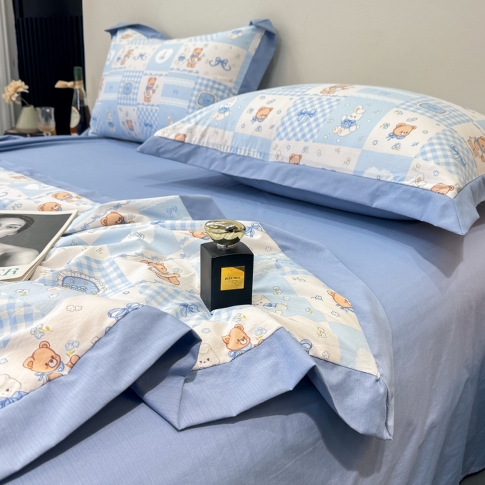 91家纺网 家纺一手货源 找家纺 新款凉感天丝棉夏被夏凉被空调被夏被四件套系列 礼物熊