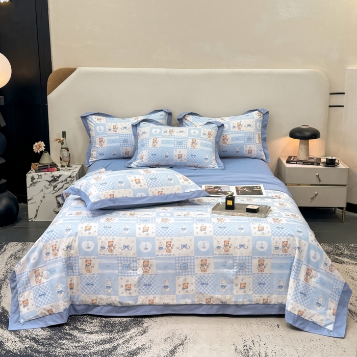 91家纺网 家纺一手货源 找家纺 新款凉感天丝棉夏被夏凉被空调被夏被四件套系列 礼物熊