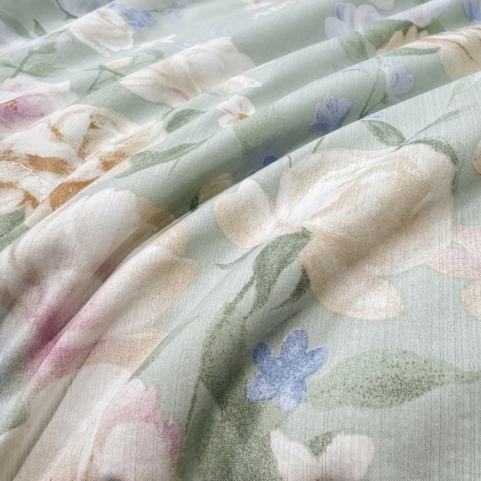 91家纺网 家纺一手货源 找家纺 新款凉感天丝棉夏被夏凉被空调被夏被四件套系列 莫奈花（绿)