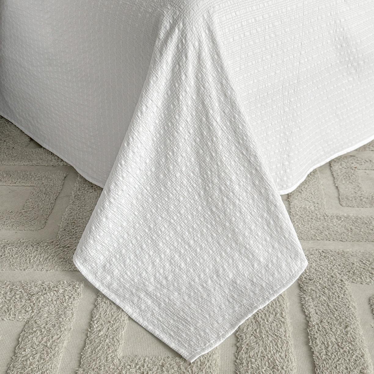 91家纺网 家纺一手货源 找家纺 利欧 2026新款水洗棉四件套提花四件套刺绣四件套-幸运 幸运白