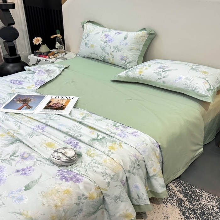 91家纺网 家纺一手货源 找家纺 新款凉感天丝棉夏被夏凉被空调被夏被四件套系列 浅野绿