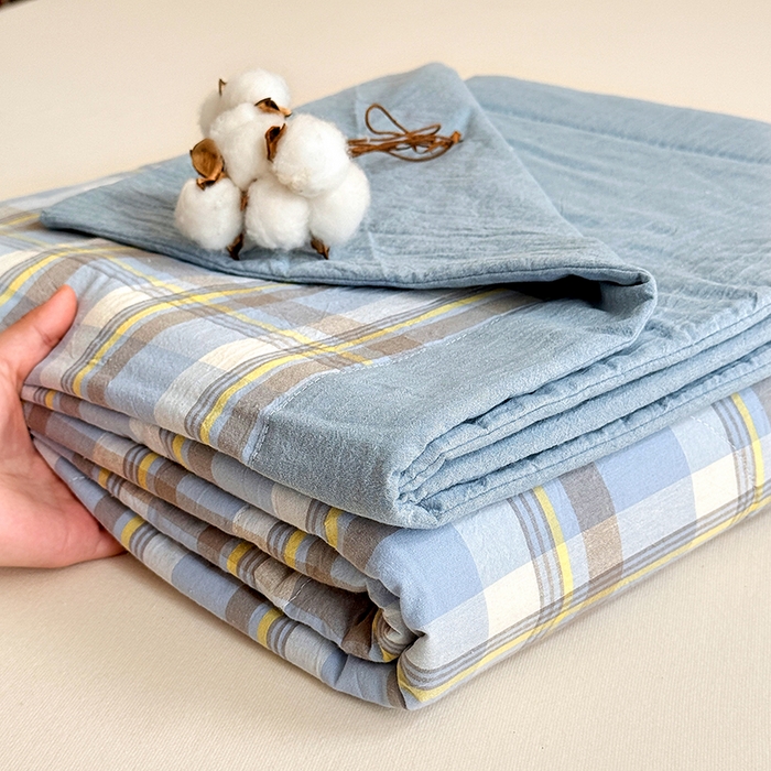 91家纺网 家纺一手货源 找家纺 家贝爱 2026新款全棉色织新疆棉花夏被夏凉被空调被 简夕格